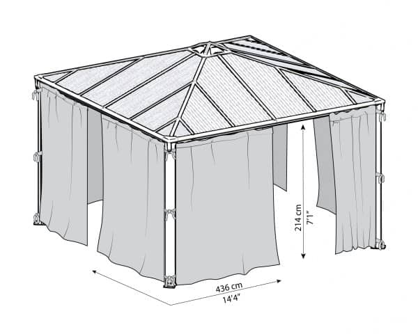 רשתות נגד יתושים לגזיבו 3x4.3 Martinique