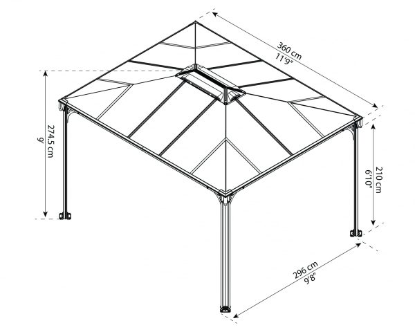 גזיבו לגינה מרטיניק 3X3.6