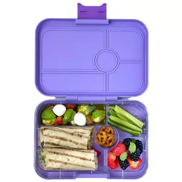 LEAKPROOF YUMBOX TAPAS IBIZA PURPLE - 5 COMPARTMENT - GROOVY TRAY - LARGEST SIZE BENTO