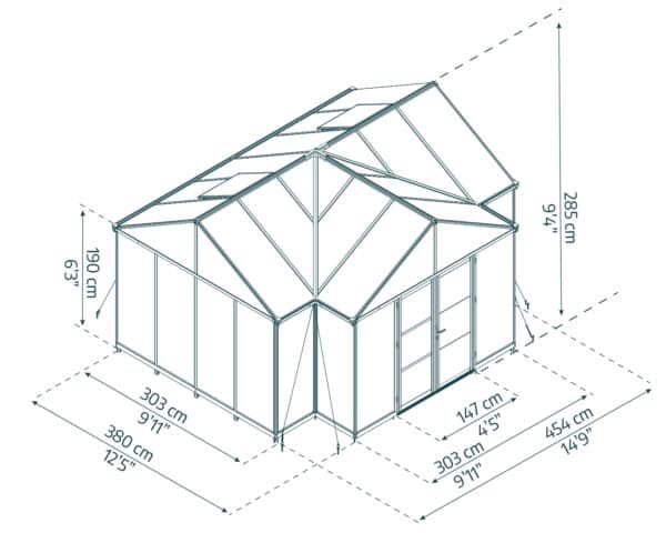 חממת לייף סטייל 4.5x3.8 Triomphe צבע שחור